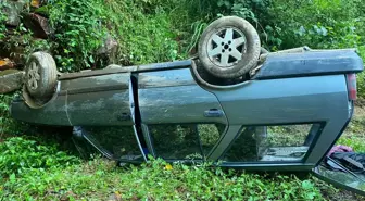 Rize'de Freni Boşalan Otomobil Takla Attı: 3 Yaralı