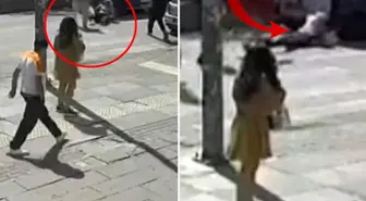 Tartıştığı kadına yumruk atıp kaçtı