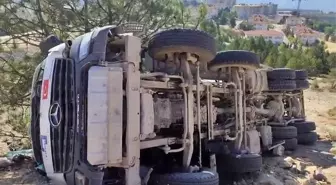 Beton Mikserinin Devrilmesi Sonucu Sürücü Yaralandı
