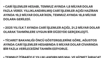 Cari İşlemler Hesabında Ağustos İçin 5 Milyar Dolar Fazla Bekleniyor
