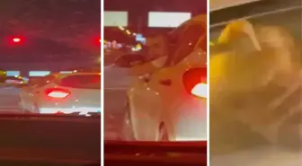 Araca yanaştı, biber gazını sıktı! Trafikte dehşet anları