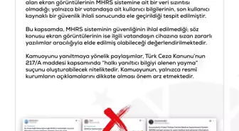 MHRS Sistemi Hakkında Dezenformasyon Açıklaması