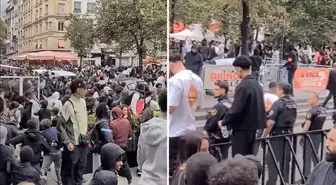 Paris'te ücretsiz kızarmış tavuk izdihamı: Binlerce insan birbirine girdi