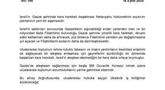Dışişleri Bakanlığı'ndan İsrail'in Gazze Kara Harekatına Sert Tepki