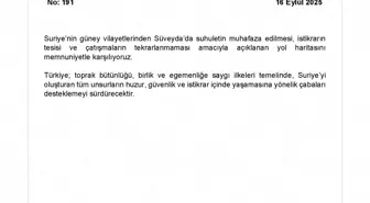 Dışişleri Bakanlığı'ndan Süveyda Açıklaması