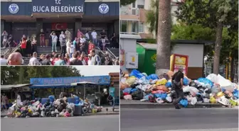 İzmir Buca'da maaş alamadıkları için iş bırakan işçilerin eylemi bitti