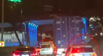 Bursa'da Sürücüler Yoğun Trafikte Makas Attı