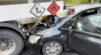 Düzce'de Otomobil Tankere Çarptı: 1 Yaralı