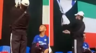 Milli sporcumuz İsrail bayrağına düğüm attı