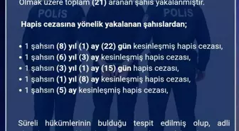 Bingöl'de 21 Suçlu Yakalandı