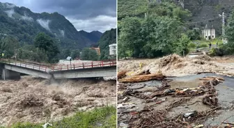 Rize'de sel ve heyelanla mücadele! Ayder Yaylası'nın yolu ulaşıma kapandı