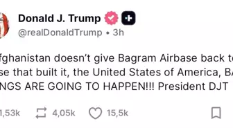 Trump'tan Afganistan'a Bagram Hava Üssü Tehdidi