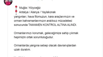 Orman Yangınları Kontrol Altına Alındı