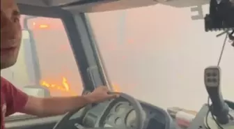 Arazöz Yangının İçinde Kaldı, O Anlar Kamerada