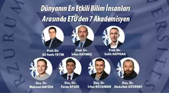 Erzurum Teknik Üniversitesi'nden 7 Bilim İnsanı Dünya Listesinde