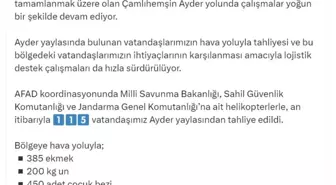 Rize'de Sel Felaketi: 115 Vatandaş Ayder Yaylasından Tahliye Edildi