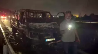 Hatay'da Kamyonet Yangını: Sürücünün Tepkisi Dikkat Çekti