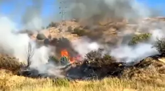 Hakkari-Yüksekova kara yolunda anız yangını paniği