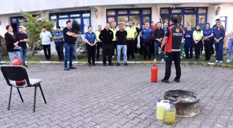 Sinop'ta Emniyet Personeline Yangın Söndürme Tatbikatı