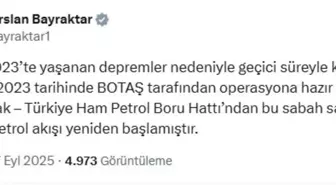 Irak-Türkiye Ham Petrol Boru Hattı'nda Petrol Akışı Yeniden Başladı