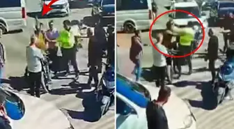 Evrak isteyen polise yumrukla karşılık verdi