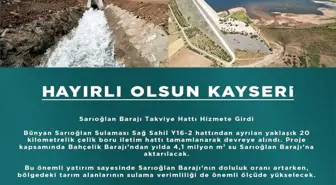 Sarıoğlan Barajı Takviye Hattı Hizmete Girdi