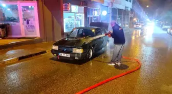 Edirne'de Seyir Halindeki Tofaş Otomobil Alev Aldı