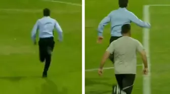Vanspor teknik direktörü Hakan Kutlu, takımının Amedspor'a attığı gol sonrası depara kalktı
