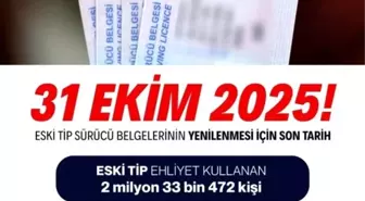 Eski Tip Sürücü Belgeleri İçin Yenileme Süresi 31 Ekim 2025