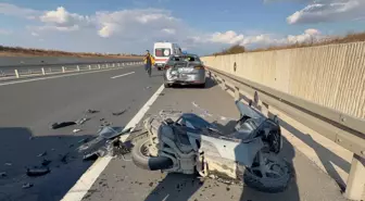 Tekirdağ'da Motosikletin Otomobile Çarpması Sonucu Bir Kişi Yaralandı