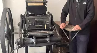Sivrihisar'da 180 Yıllık Antika Matbaa Makinesi İlgi Odağı