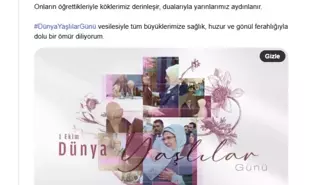 Emine Erdoğan'dan Dünya Yaşlılar Günü Mesajı