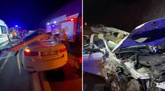 Hurdaya dönen otomobilde yaşlı çifti ölüm ayırdı