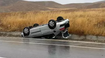 Bilecik’te Takla Atan Otomobilde Sürücü Yaralandı