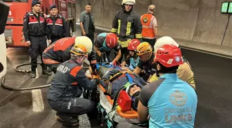 Çanakkale'de Troya Tüneli'nde Trafik Kazası Tatbikatı Yapıldı