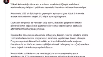 Cumhurbaşkanı Yardımcısı Yılmaz, İhracat Hedeflerini Açıkladı