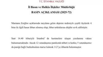 Marmara'da 5 Büyüklüğünde Deprem: İstanbul Valiliği'nden Açıklama