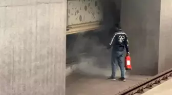 İstanbul'da Metroda Fren Balatalarında Yangın Çıktı