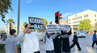 Manisa'da Filistin İçin Kornalı Destek Eylemi