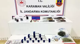 Karaman'da Jandarma Uygulamalarında 6 Tutuklama, Uyuşturucu ve Tarihi Eser Ele Geçirildi