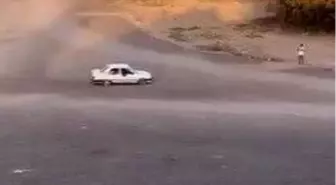 Elazığ'da Drift Yapan Sürücü Kameraya Yakalandı