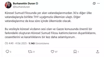 İletişim Başkanı Duran'dan Küresel Sumud Filosuna Destek