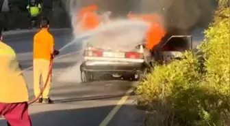 Zorkun Yaylası'nda Otomobil Yangını Kontrol Altına Alındı