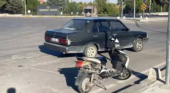 Otomobille elektrikli bisiklet çarpıştı: 1 yaralı