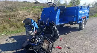 Alaplı'da Tarım Aracıyla Motosiklet Kafa Kafaya Çarpıştı: 2 Yaralı