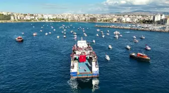 Çanakkale Boğazı'nda Filistin’e Destek Gösterisi