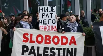 Belgrad'da Filistin'e Destek Gösterisi Düzenlendi