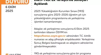 2025 YKS Ek Yerleştirme İşlemleri Tamamlandı