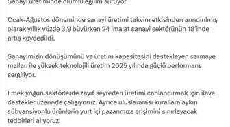 Sanayi Üretimi Yüzde 3,9 Büyüdü