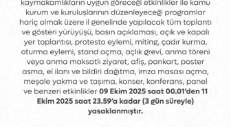 Tokat'ta Gösteri ve Eylemler 3 Gün Süreyle Yasaklandı